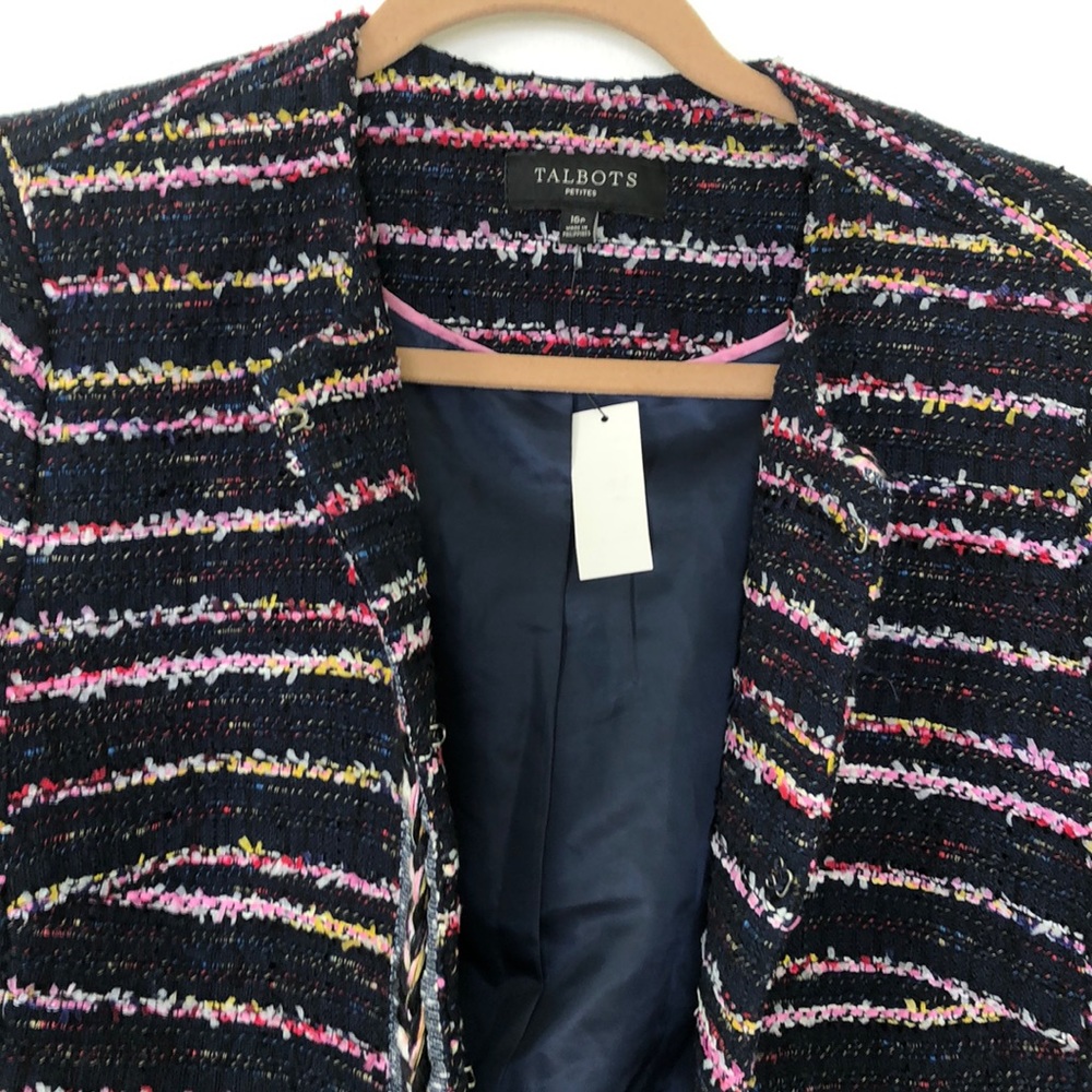 Talbots Tweed Multi Color Jacket Sz 16p